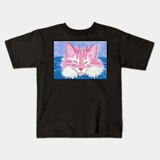 Pink kitty cat art Kids T-Shirt